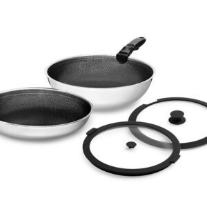 Gemischte Bratpfanne Mit Abnehmbarem Griff – 2-Teiliges Wok-Set